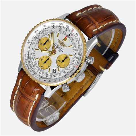 breitling watch gold and silver|breitling navitimer gold bezel.